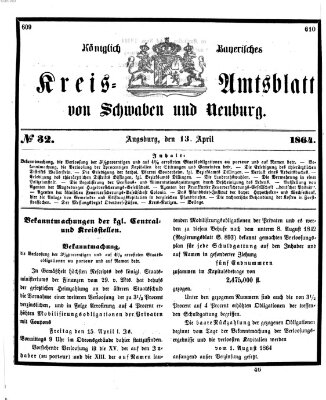 Königlich Bayerisches Kreis-Amtsblatt von Schwaben und Neuburg Mittwoch 13. April 1864