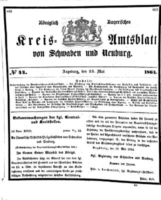 Königlich Bayerisches Kreis-Amtsblatt von Schwaben und Neuburg Mittwoch 25. Mai 1864