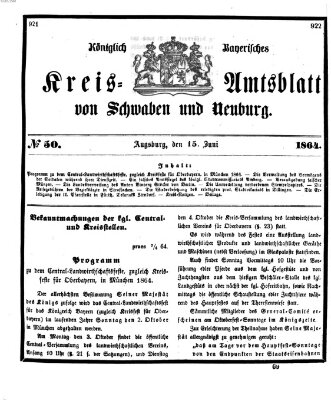 Königlich Bayerisches Kreis-Amtsblatt von Schwaben und Neuburg Mittwoch 15. Juni 1864