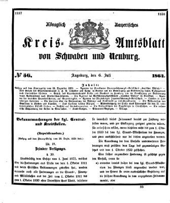 Königlich Bayerisches Kreis-Amtsblatt von Schwaben und Neuburg Mittwoch 6. Juli 1864