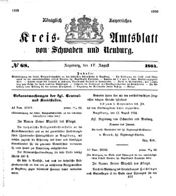 Königlich Bayerisches Kreis-Amtsblatt von Schwaben und Neuburg Mittwoch 17. August 1864