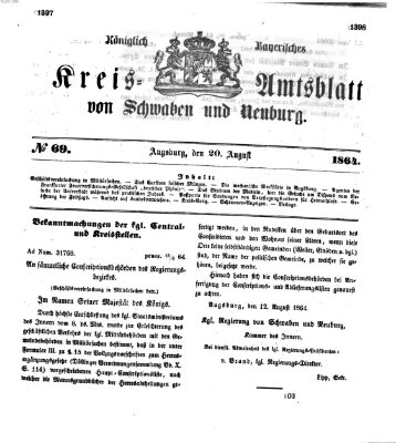 Königlich Bayerisches Kreis-Amtsblatt von Schwaben und Neuburg Samstag 20. August 1864