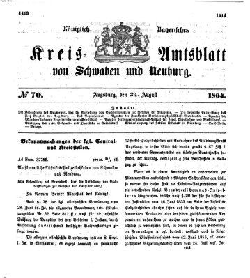 Königlich Bayerisches Kreis-Amtsblatt von Schwaben und Neuburg Mittwoch 24. August 1864