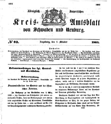 Königlich Bayerisches Kreis-Amtsblatt von Schwaben und Neuburg Samstag 1. Oktober 1864