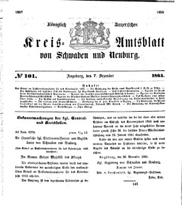 Königlich Bayerisches Kreis-Amtsblatt von Schwaben und Neuburg Mittwoch 7. Dezember 1864