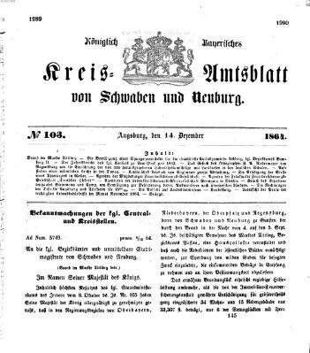 Königlich Bayerisches Kreis-Amtsblatt von Schwaben und Neuburg Mittwoch 14. Dezember 1864