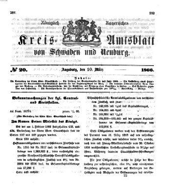 Königlich Bayerisches Kreis-Amtsblatt von Schwaben und Neuburg Samstag 10. März 1866