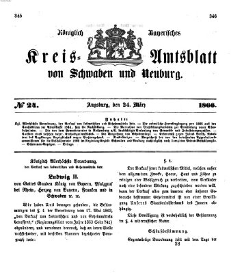 Königlich Bayerisches Kreis-Amtsblatt von Schwaben und Neuburg Samstag 24. März 1866