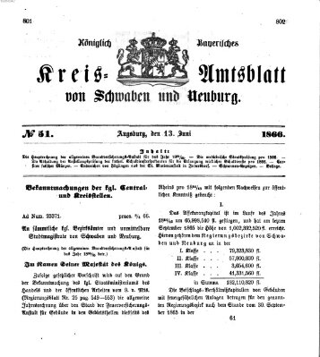 Königlich Bayerisches Kreis-Amtsblatt von Schwaben und Neuburg Mittwoch 13. Juni 1866