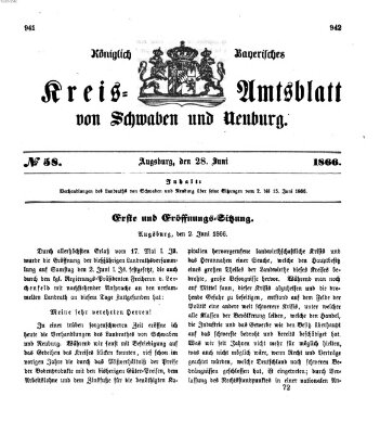 Königlich Bayerisches Kreis-Amtsblatt von Schwaben und Neuburg Donnerstag 28. Juni 1866