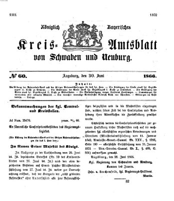 Königlich Bayerisches Kreis-Amtsblatt von Schwaben und Neuburg Samstag 30. Juni 1866