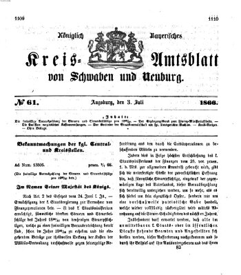 Königlich Bayerisches Kreis-Amtsblatt von Schwaben und Neuburg Dienstag 3. Juli 1866