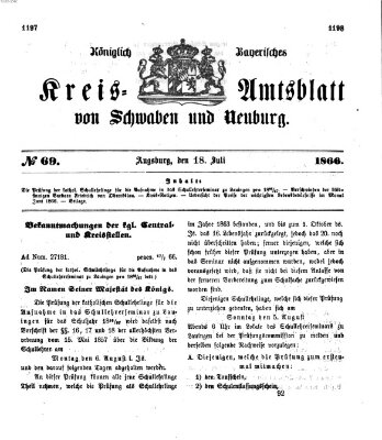 Königlich Bayerisches Kreis-Amtsblatt von Schwaben und Neuburg Mittwoch 18. Juli 1866