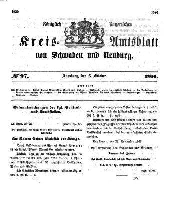 Königlich Bayerisches Kreis-Amtsblatt von Schwaben und Neuburg Samstag 6. Oktober 1866