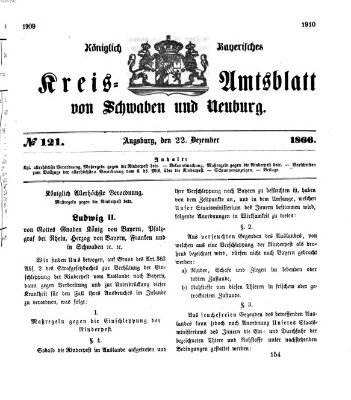 Königlich Bayerisches Kreis-Amtsblatt von Schwaben und Neuburg Samstag 22. Dezember 1866