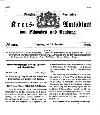 Königlich Bayerisches Kreis-Amtsblatt von Schwaben und Neuburg Samstag 29. Dezember 1866