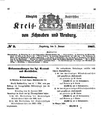 Königlich Bayerisches Kreis-Amtsblatt von Schwaben und Neuburg Samstag 5. Januar 1867