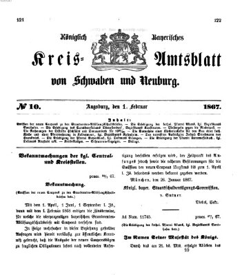 Königlich Bayerisches Kreis-Amtsblatt von Schwaben und Neuburg Freitag 1. Februar 1867