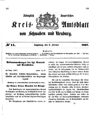 Königlich Bayerisches Kreis-Amtsblatt von Schwaben und Neuburg Mittwoch 6. Februar 1867