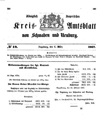 Königlich Bayerisches Kreis-Amtsblatt von Schwaben und Neuburg Mittwoch 6. März 1867