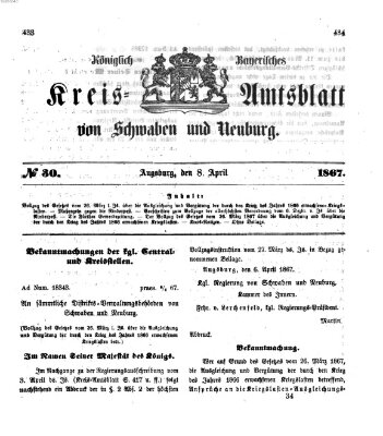 Königlich Bayerisches Kreis-Amtsblatt von Schwaben und Neuburg Montag 8. April 1867