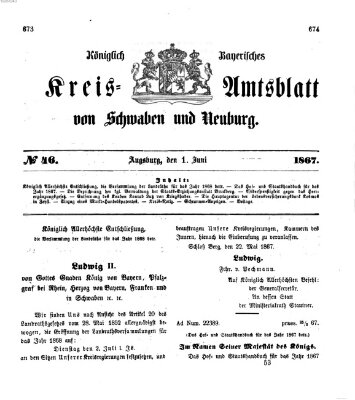 Königlich Bayerisches Kreis-Amtsblatt von Schwaben und Neuburg Samstag 1. Juni 1867