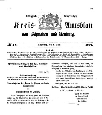 Königlich Bayerisches Kreis-Amtsblatt von Schwaben und Neuburg Samstag 8. Juni 1867