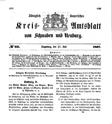 Königlich Bayerisches Kreis-Amtsblatt von Schwaben und Neuburg Mittwoch 31. Juli 1867