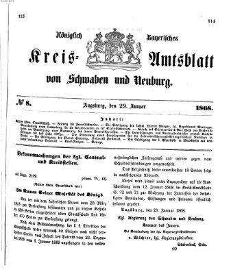 Königlich Bayerisches Kreis-Amtsblatt von Schwaben und Neuburg Mittwoch 29. Januar 1868