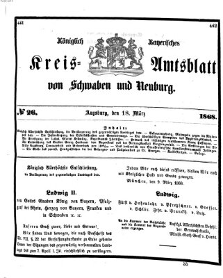 Königlich Bayerisches Kreis-Amtsblatt von Schwaben und Neuburg Mittwoch 18. März 1868