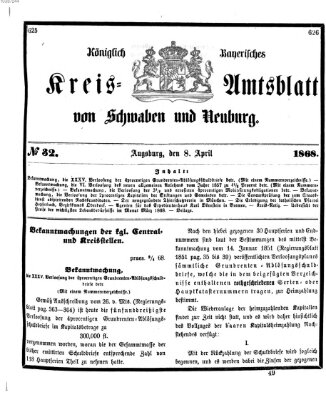 Königlich Bayerisches Kreis-Amtsblatt von Schwaben und Neuburg Mittwoch 8. April 1868