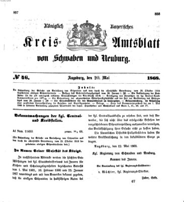 Königlich Bayerisches Kreis-Amtsblatt von Schwaben und Neuburg Mittwoch 20. Mai 1868