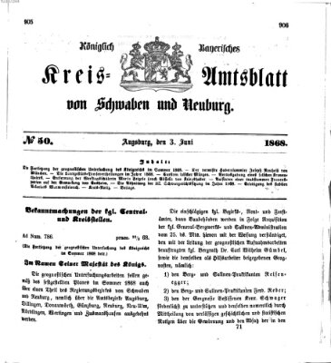 Königlich Bayerisches Kreis-Amtsblatt von Schwaben und Neuburg Mittwoch 3. Juni 1868