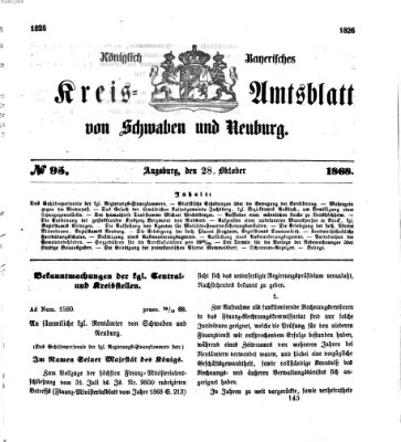 Königlich Bayerisches Kreis-Amtsblatt von Schwaben und Neuburg Mittwoch 28. Oktober 1868