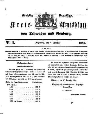 Königlich Bayerisches Kreis-Amtsblatt von Schwaben und Neuburg Mittwoch 2. Januar 1856