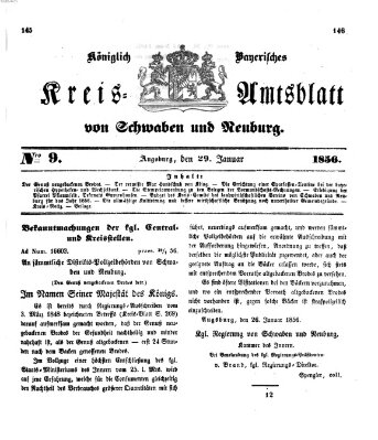 Königlich Bayerisches Kreis-Amtsblatt von Schwaben und Neuburg Dienstag 29. Januar 1856