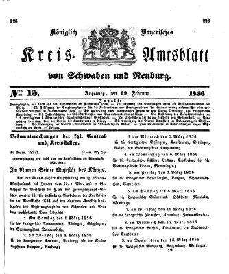 Königlich Bayerisches Kreis-Amtsblatt von Schwaben und Neuburg Dienstag 19. Februar 1856