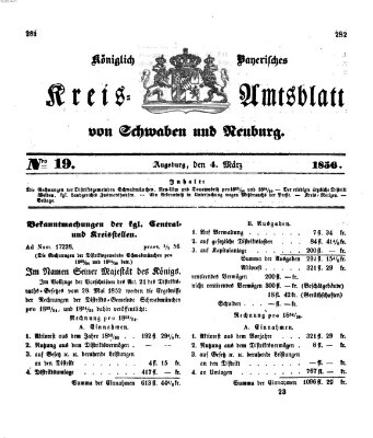 Königlich Bayerisches Kreis-Amtsblatt von Schwaben und Neuburg Dienstag 4. März 1856