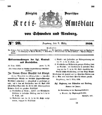 Königlich Bayerisches Kreis-Amtsblatt von Schwaben und Neuburg Freitag 7. März 1856