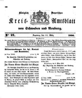 Königlich Bayerisches Kreis-Amtsblatt von Schwaben und Neuburg Dienstag 11. März 1856