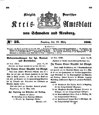 Königlich Bayerisches Kreis-Amtsblatt von Schwaben und Neuburg Dienstag 18. März 1856