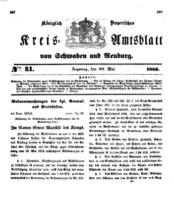 Königlich Bayerisches Kreis-Amtsblatt von Schwaben und Neuburg Dienstag 20. Mai 1856