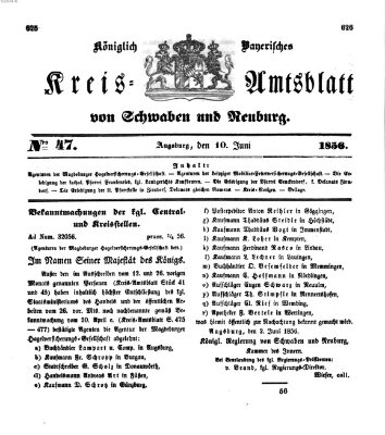 Königlich Bayerisches Kreis-Amtsblatt von Schwaben und Neuburg Dienstag 10. Juni 1856