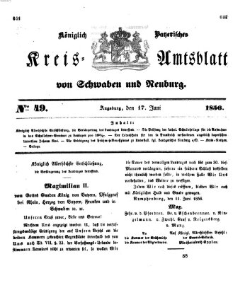 Königlich Bayerisches Kreis-Amtsblatt von Schwaben und Neuburg Dienstag 17. Juni 1856