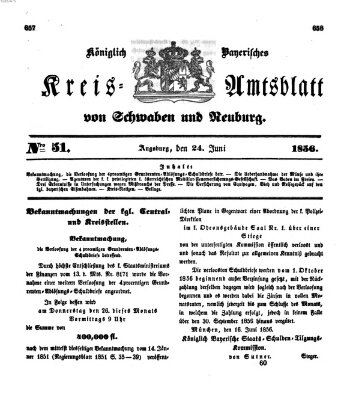 Königlich Bayerisches Kreis-Amtsblatt von Schwaben und Neuburg Dienstag 24. Juni 1856