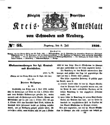 Königlich Bayerisches Kreis-Amtsblatt von Schwaben und Neuburg Samstag 5. Juli 1856