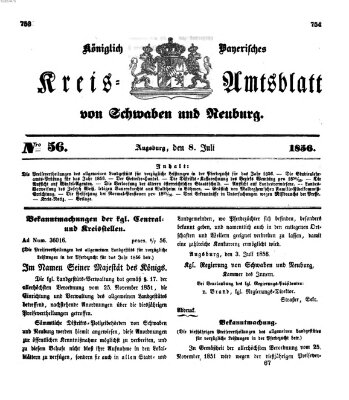 Königlich Bayerisches Kreis-Amtsblatt von Schwaben und Neuburg Dienstag 8. Juli 1856