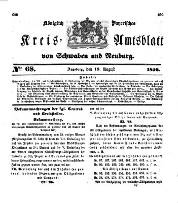 Königlich Bayerisches Kreis-Amtsblatt von Schwaben und Neuburg Dienstag 19. August 1856