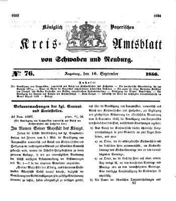 Königlich Bayerisches Kreis-Amtsblatt von Schwaben und Neuburg Dienstag 16. September 1856