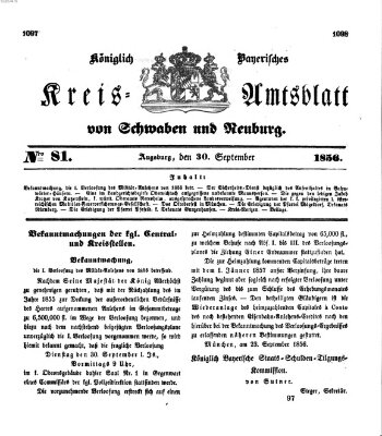 Königlich Bayerisches Kreis-Amtsblatt von Schwaben und Neuburg Dienstag 30. September 1856